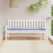 Banque Vidaxl Cushion rayé 180x50x7 cm Tissu rayé blanc et bleu - afbeelding 1