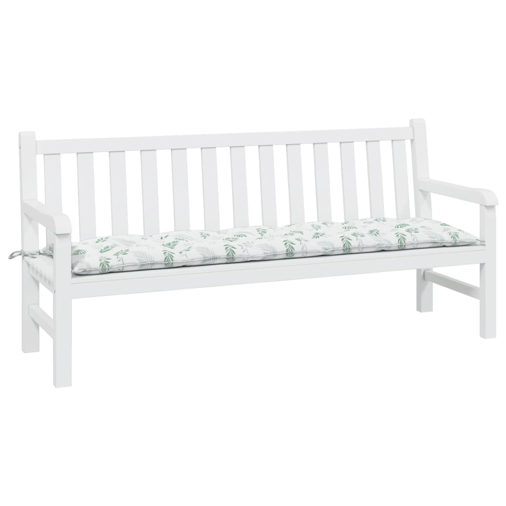 Vidaxl jardin banc coussin 180x50x7 cm motif de feuille de tissu oxford