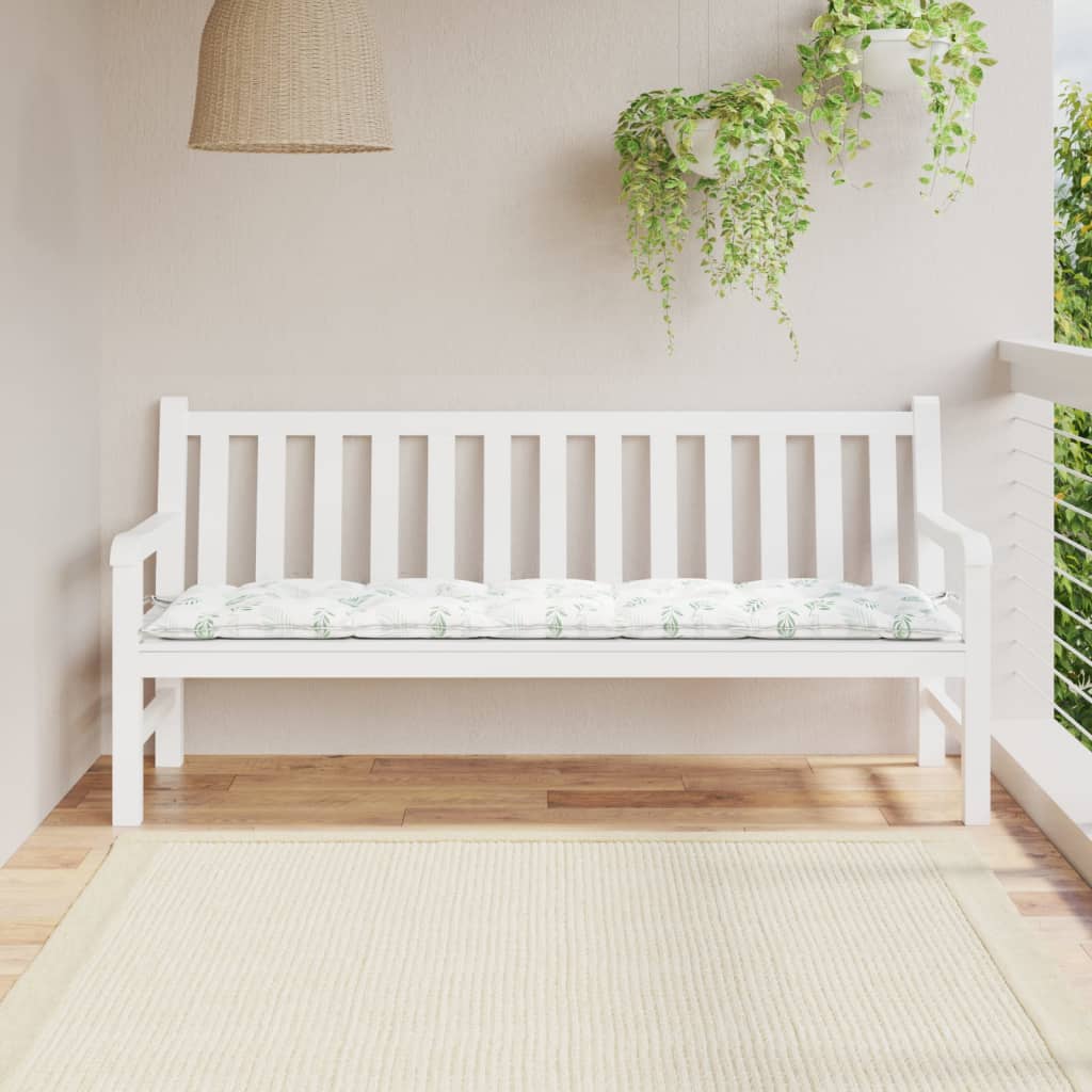 Vidaxl jardin banc coussin 180x50x7 cm motif de feuille de tissu oxford