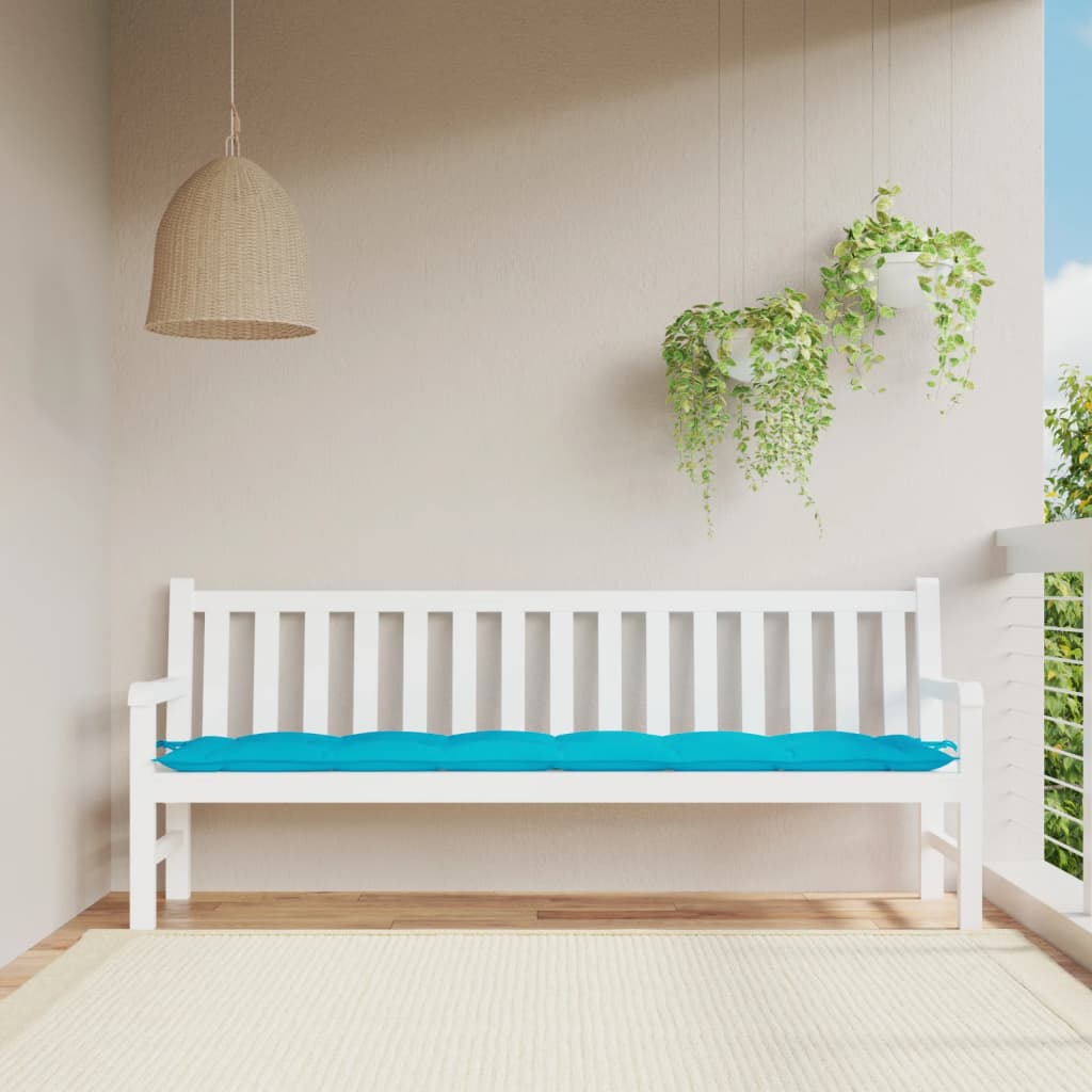 Vidaxl jardin banc coussin 200x50x7 cm tissu turquoise