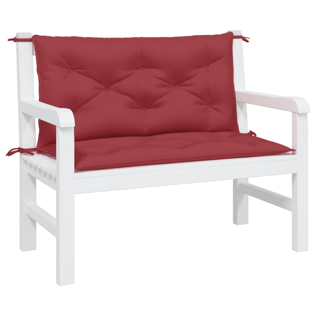 Vidaxl Garden Banc Cushions 2 St 100x50x7 cm Oxford tissu vin rouge