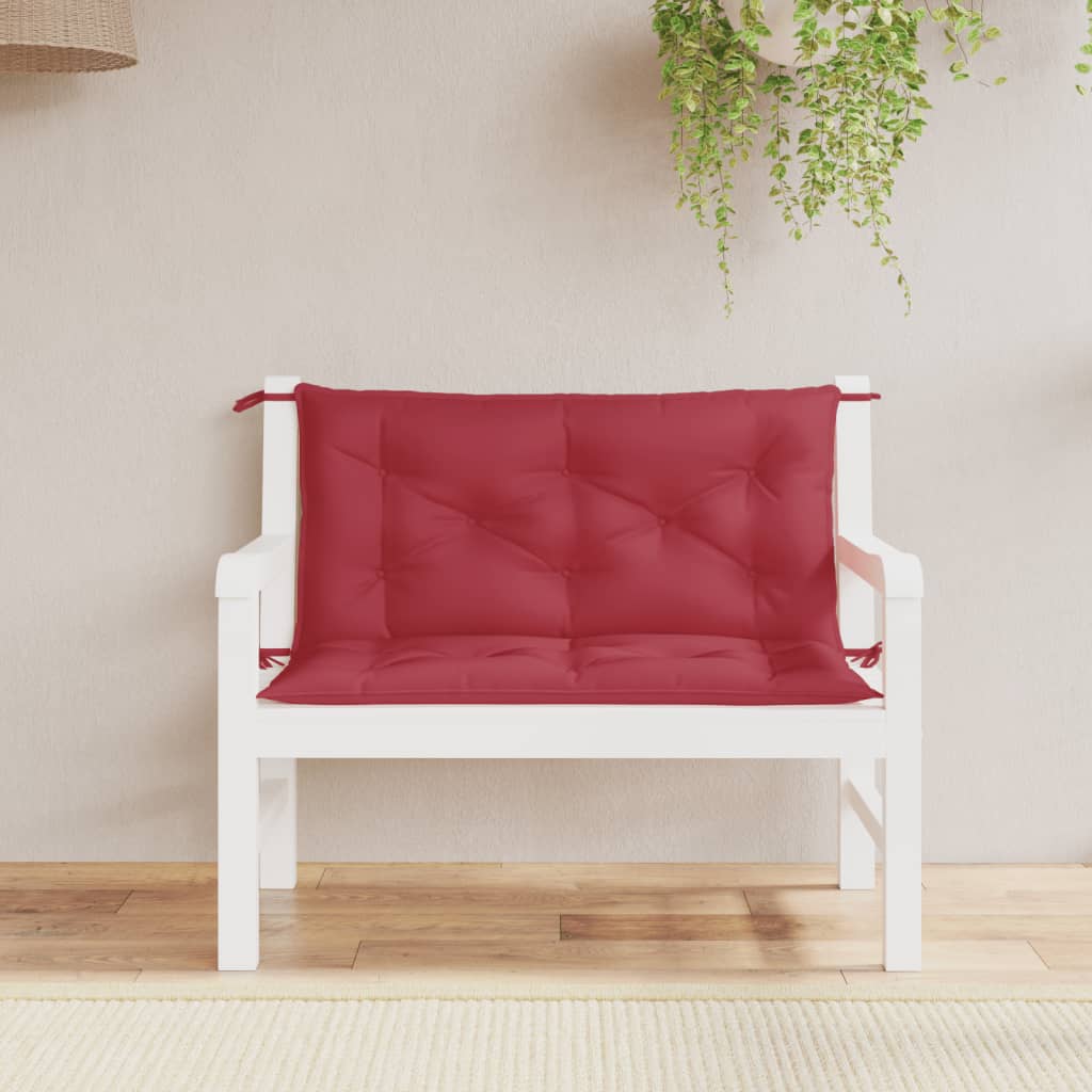 Vidaxl Garden Banc Cushions 2 St 100x50x7 cm Oxford tissu vin rouge