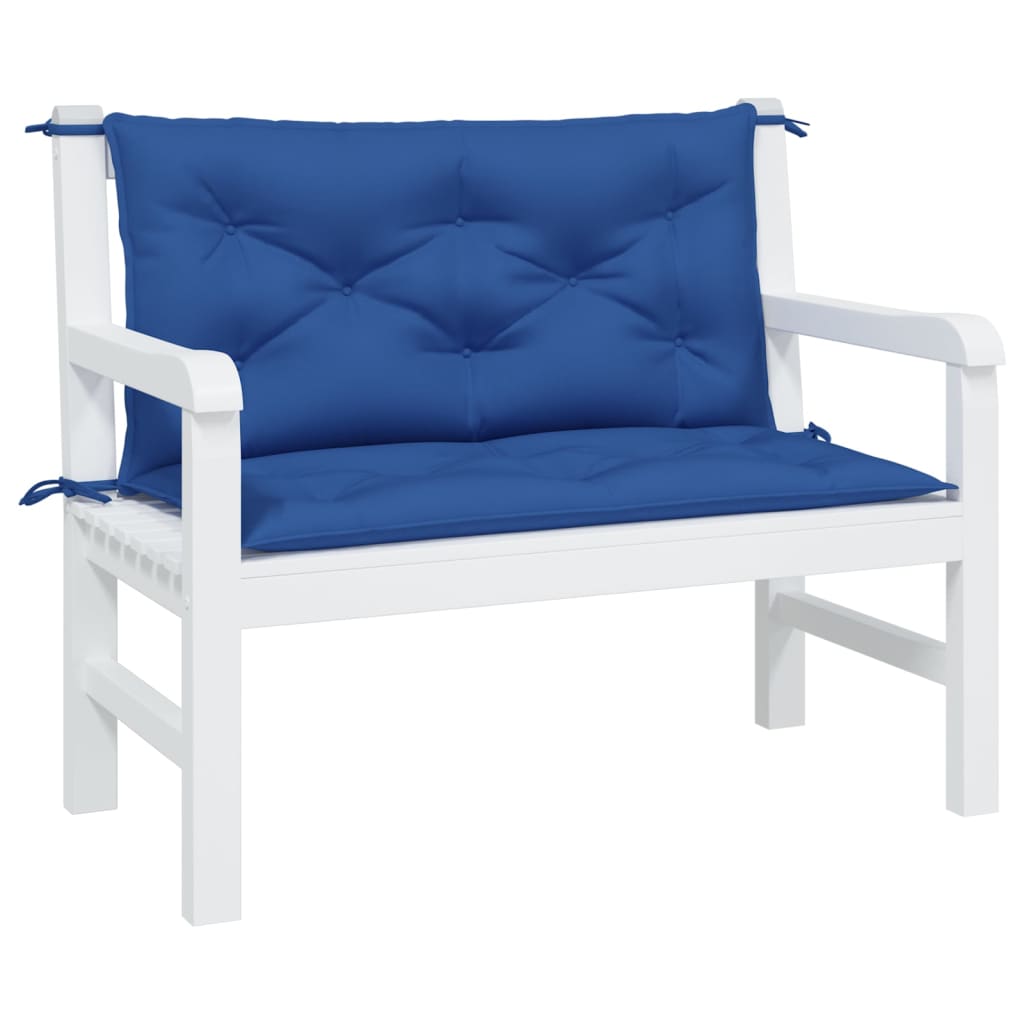 Vidaxl Garden Banc Cushions 2 PCS 100x50x7 cm Oxford tissu Royal Blue