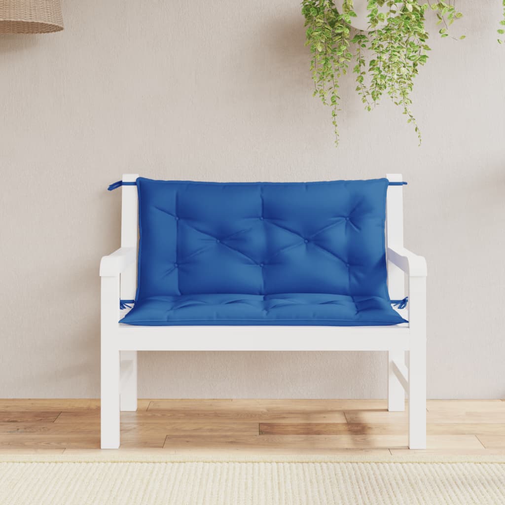 Vidaxl Garden Banc Cushions 2 PCS 100x50x7 cm Oxford tissu Royal Blue