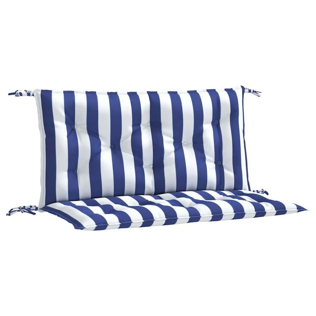 Vidaxl Garden Banc Cushions 2 Stripped 100x50x7 cm tissu blanc et bleu