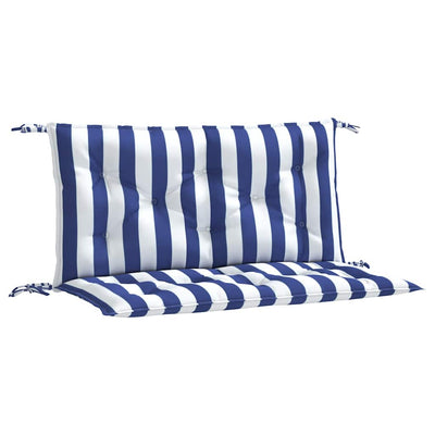 Vidaxl Garden Banc Cushions 2 Stripped 100x50x7 cm tissu blanc et bleu