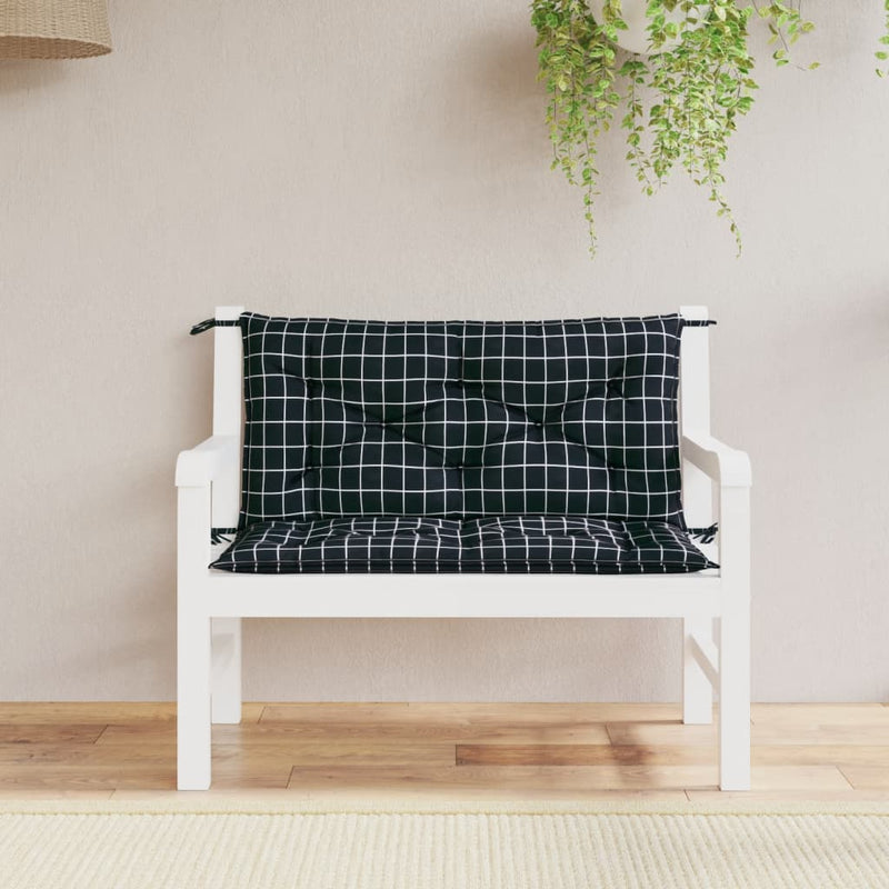 Vidaxl Garden Banc Cushions 2 Stedman Match 100x50x7 cm Tissu noir