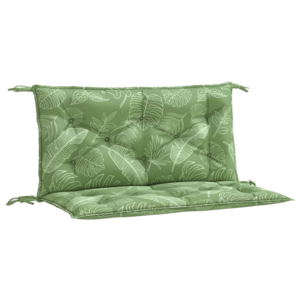Vidaxl Garden Banc Cushions 2 PCS Modèle de feuilles 100x50x7 cm Tissu