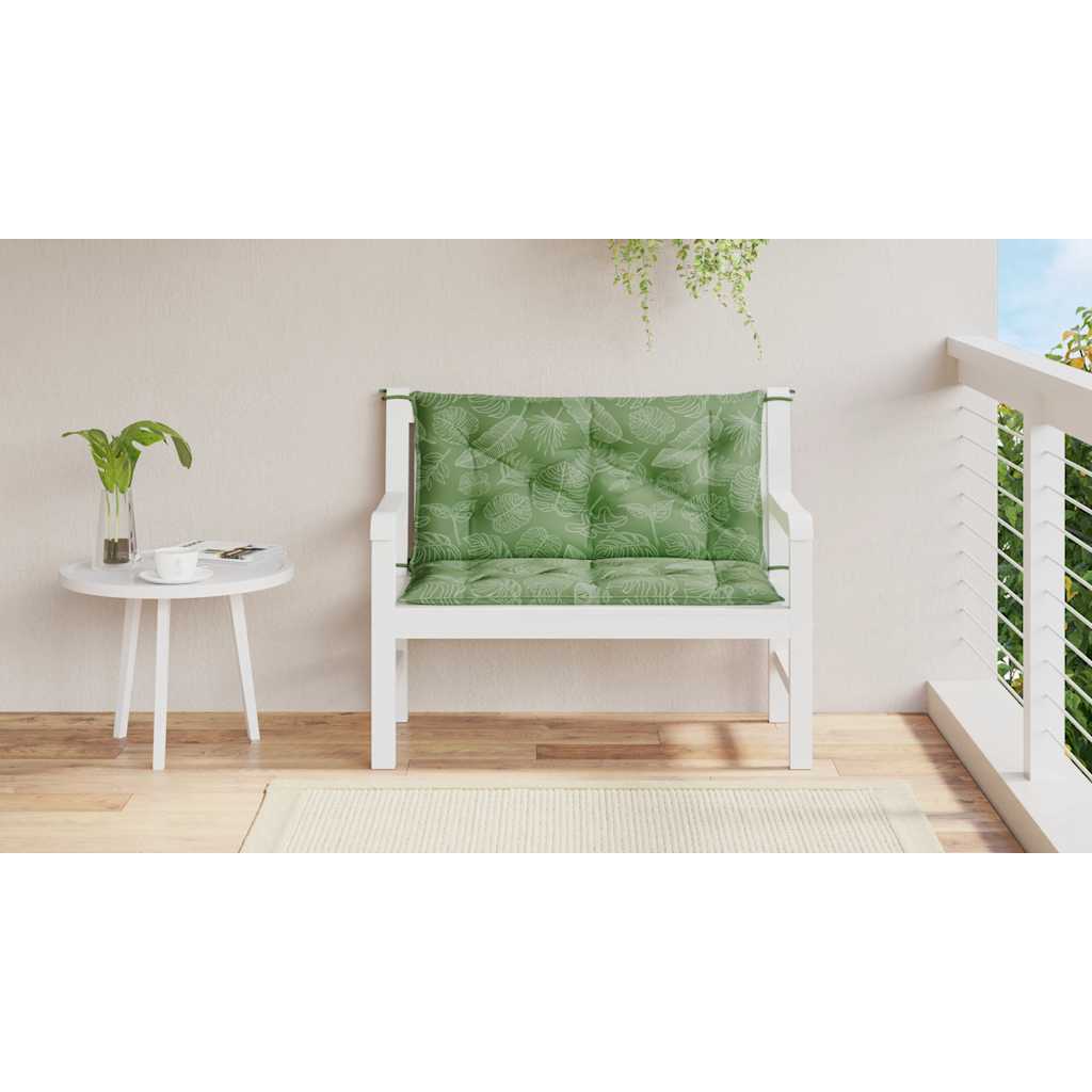 Vidaxl Garden Banc Cushions 2 PCS Modèle de feuilles 100x50x7 cm Tissu