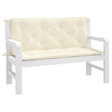 Vidaxl Garden Banc Cushions 2 PCS 120x50x7 cm Oxford Fabric Crèmewit - afbeelding 3