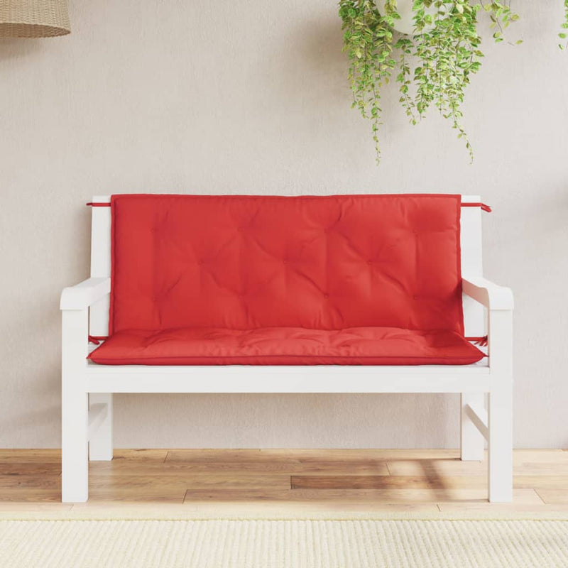 Vidaxl Garden Banc Cushions 2 PCS 120x50x7 cm Oxford Fabric rouge