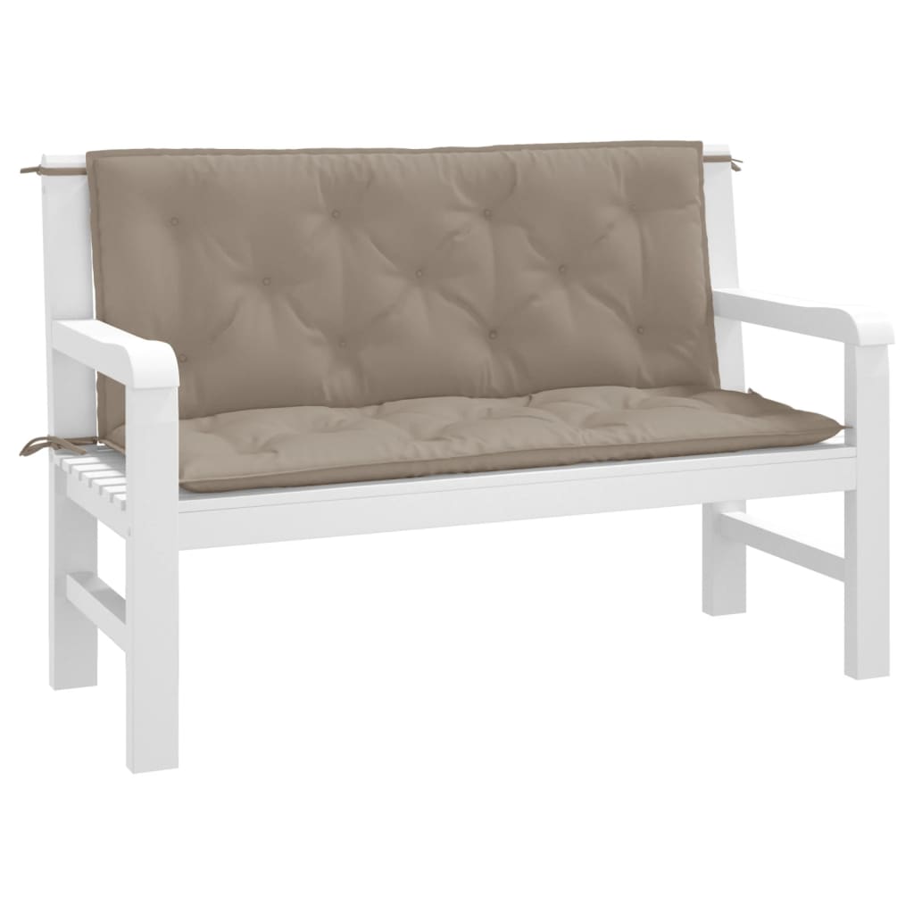 Vidaxl Garden Banc Cushions 2 PCS 120x50x7 cm Oxford Fabric Taupe