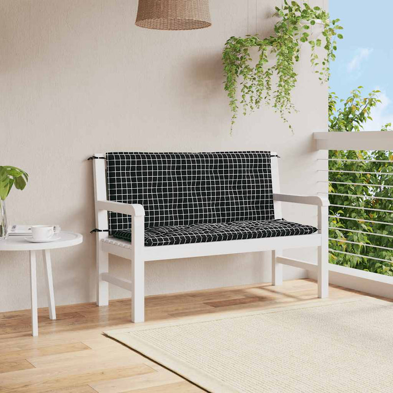 Vidaxl Garden Banc Cushions 2 Stedman Pattern 120x50x7 cm Tissu noir