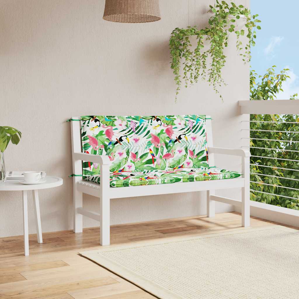 Vidaxl Garden Banc Cushions 2 PCS 120x50x7 cm Tissu multiples