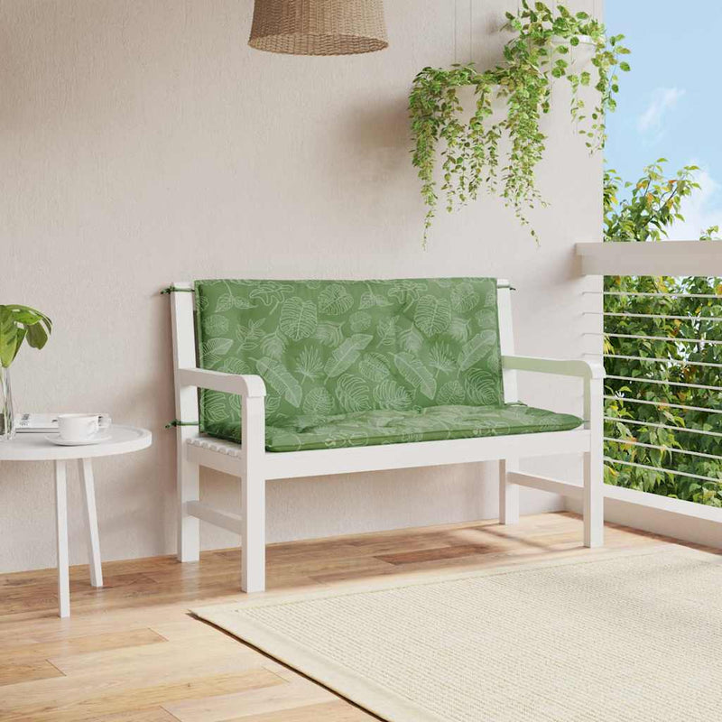 Vidaxl Garden Banc Cushions 2 PCS Modèle de feuilles 120x50x7 cm Tissu