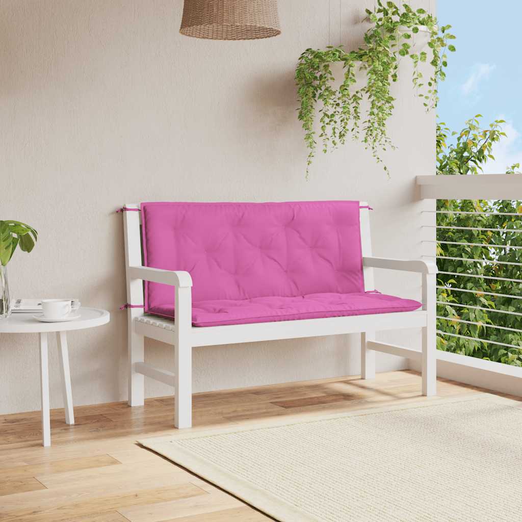 Vidaxl Garden Banc Cushions 2 PCS 120x50x7 cm Fabric rose