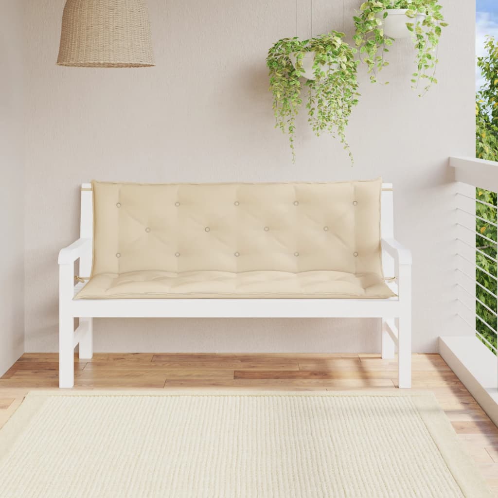 Vidaxl Garden Banc Cushions 2 St 150x50x7 cm Oxford Fabric Beige