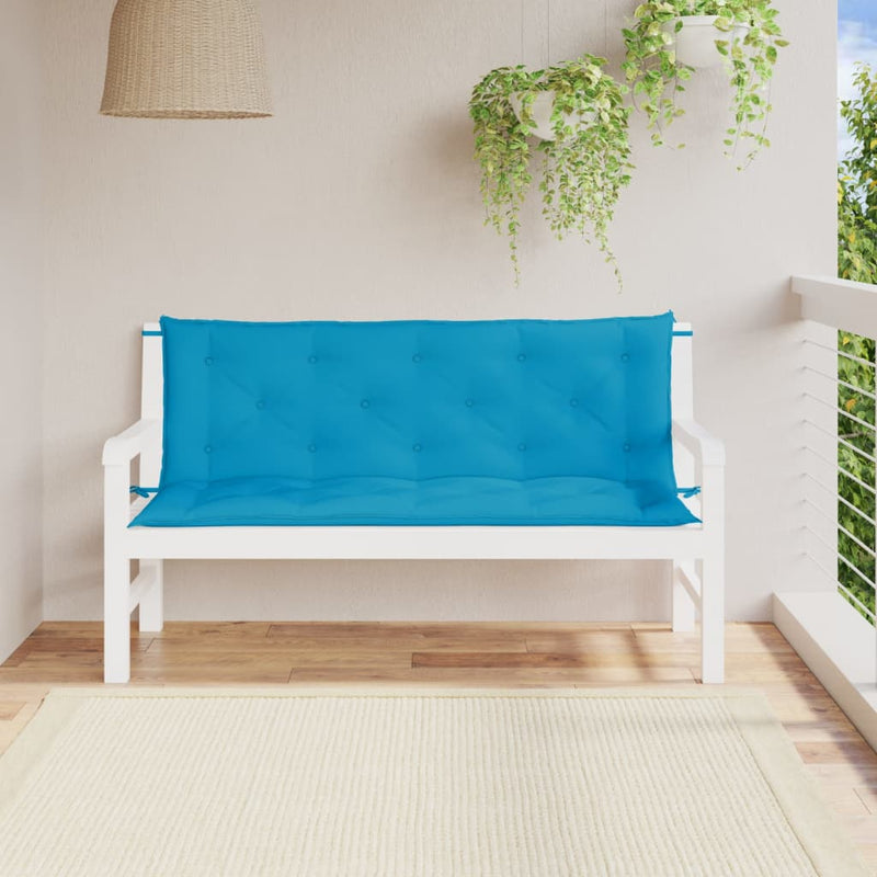 Vidaxl Garden Banc Cushions 2 St 150x50x7 cm Oxford tissu bleu clair