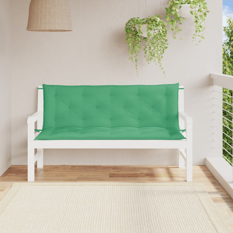Vidaxl Garden Banc Cushions 2 ST 150X50X7 CM Oxford Tissu vert