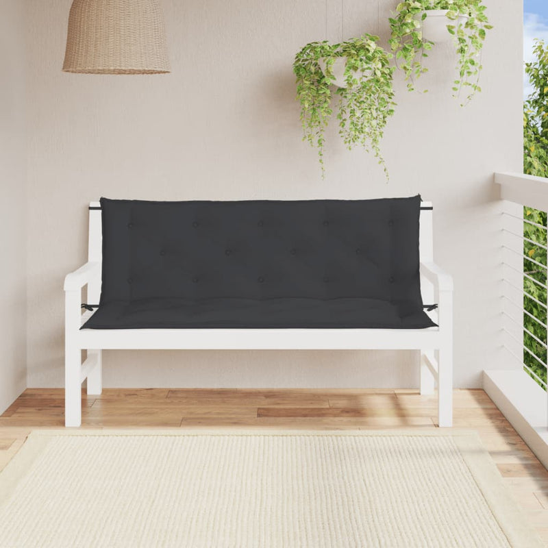 Vidaxl Garden Banc Cushions 2 ST 150X50X7 CM OXFORD Fabric noir