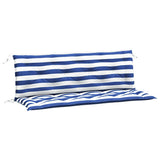 Vidaxl Garden Banc Cushions 2 St rayée 150x50x7 cm tissu blanc et bleu - afbeelding 2