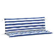 Vidaxl Garden Banc Cushions 2 St rayée 150x50x7 cm tissu blanc et bleu - afbeelding 2
