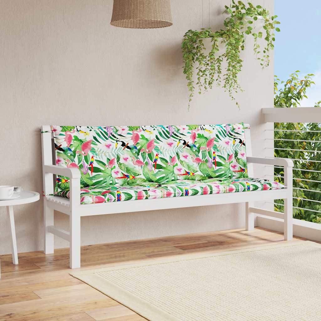 Vidaxl Garden Banc Cushions 2 ST 150X50X7 CM Tissu multiples