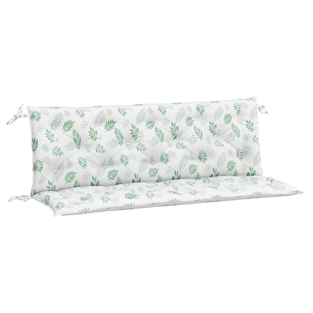 Vidaxl Garden Banc Cushions 2 PCS Modèle de feuilles 150x50x7 cm Tissu