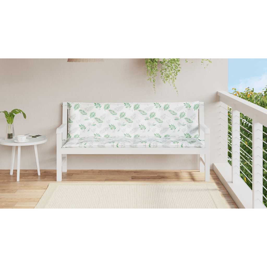 Vidaxl Garden Banc Cushions 2 PCS Modèle de feuilles 150x50x7 cm Tissu