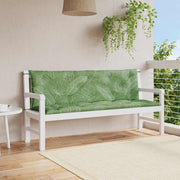 Vidaxl Garden Banc Cushions 2 PCS Modèle de feuilles 150x50x7 cm Tissu - afbeelding 1