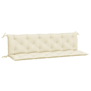 Vidaxx coussins de banc de jardin 2 pcs 180x50x7 cm tissu oxford blanc crème - afbeelding 2