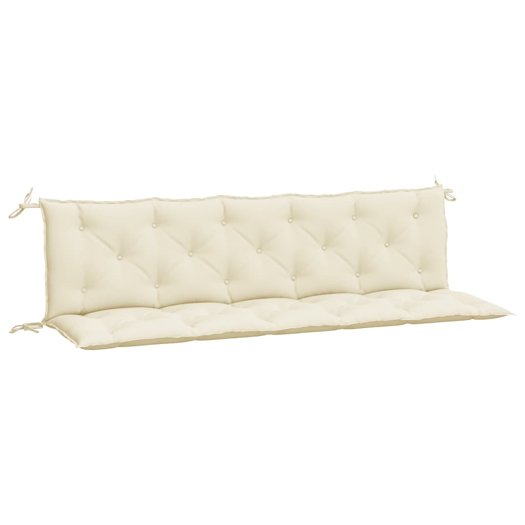 Vidaxx coussins de banc de jardin 2 pcs 180x50x7 cm tissu oxford blanc crème