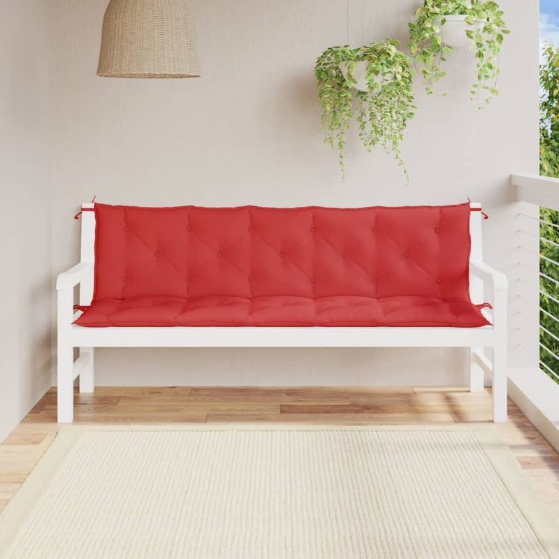 Vidaxl Garden Banc Cushions 2 PCS 180X50X7 CM OXFORD Fabric rouge