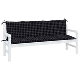 Vidaxl jardin banc coussins 2 st oxford tissu doute motif noir - afbeelding 3