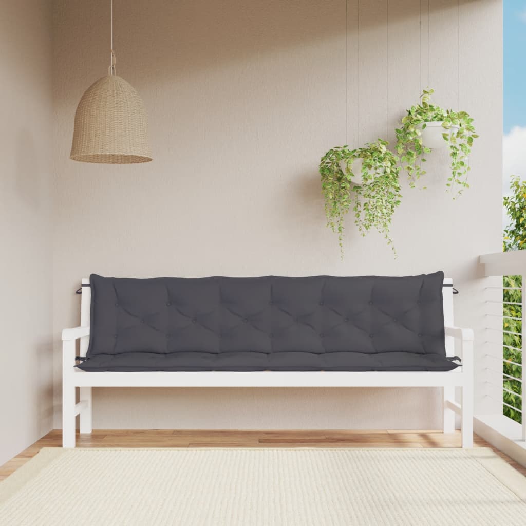 Vidaxl Garden Banc Cushions 2 ST 200X50X7 cm Oxford Fabric Anthracite -Colored