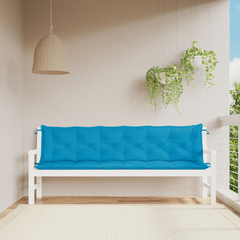 Vidaxl Garden Banc Cushions 2 ST 200X50X7 CM OXFORD Fabric bleu clair