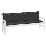 Vidaxl Garden Banc Cushions 2 ST 200X50X7 CM OXFORD Fabric noir - afbeelding 3