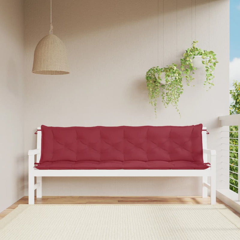Vidaxl Garden Banc Cushions 2 ST 200X50X7 CM OXFORD Fabric Rouge