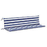 Vidaxl Garden Banc Cushions 2 Stripped 200x50x7 cm tissu blanc et bleu - afbeelding 2