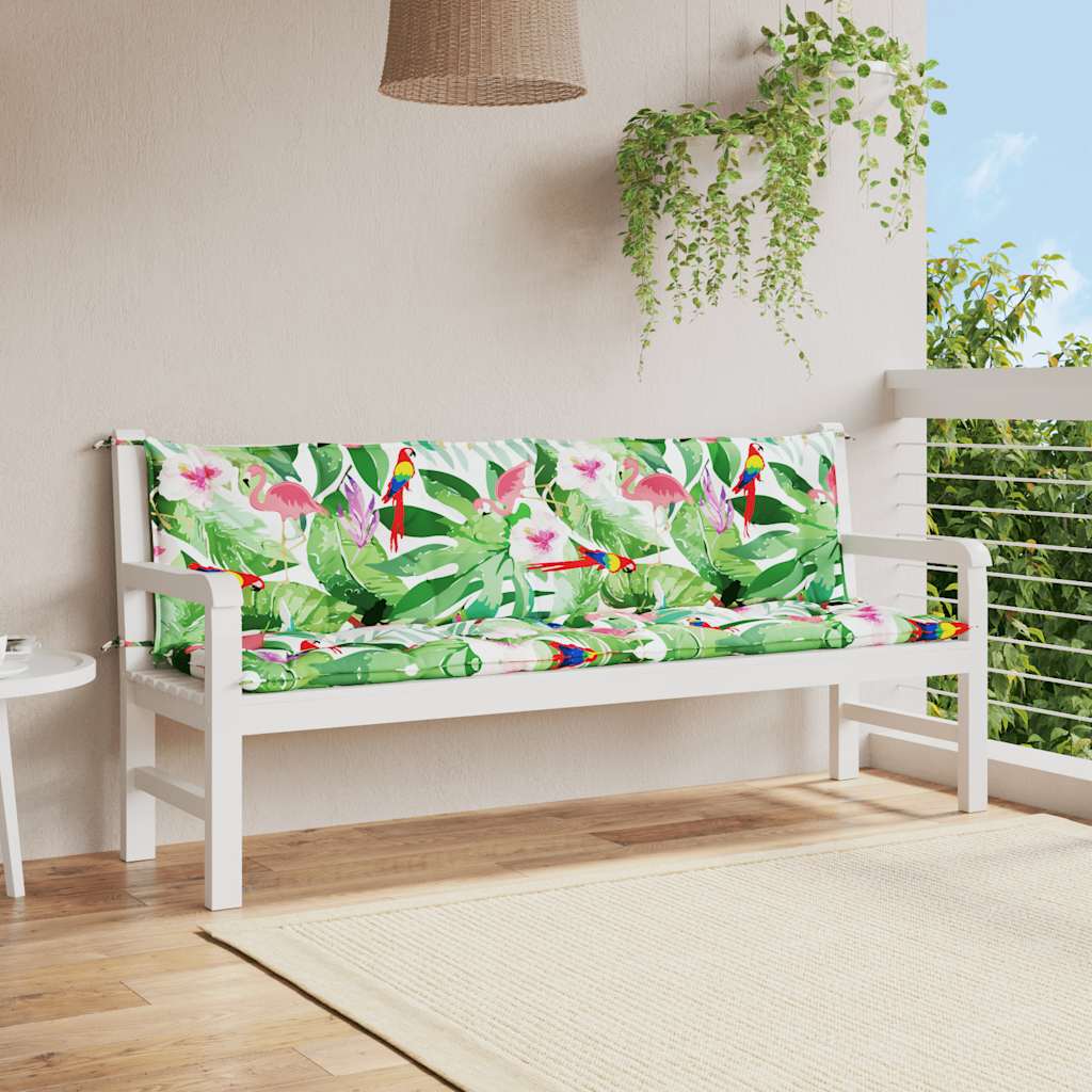 Vidaxl Garden Banc Cushions 2 ST 200X50X7 CM Tissu multiples