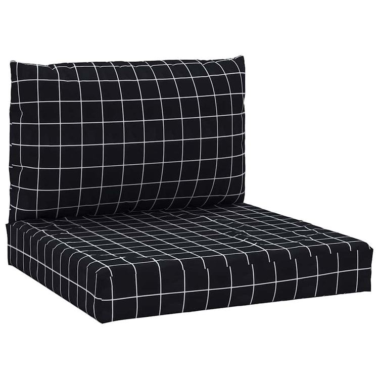 VidaXL coussins de palette 2 pcs motif losange tissu oxford noir