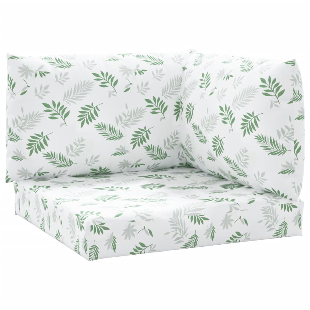 Coussins de palette vidaxl 3 Modèle de feuille de feuille oxford tissu