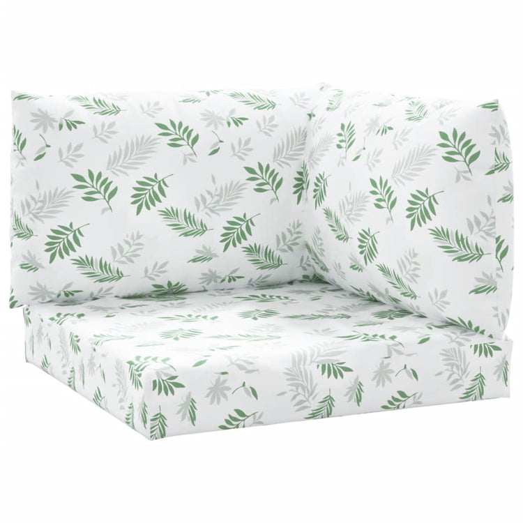 Coussins de palette vidaxl 3 Modèle de feuille de feuille oxford tissu
