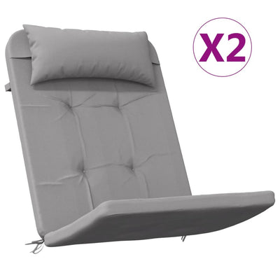 Coussins de chaise Vidaxl 2 St Adirondack Oxford tissu gris