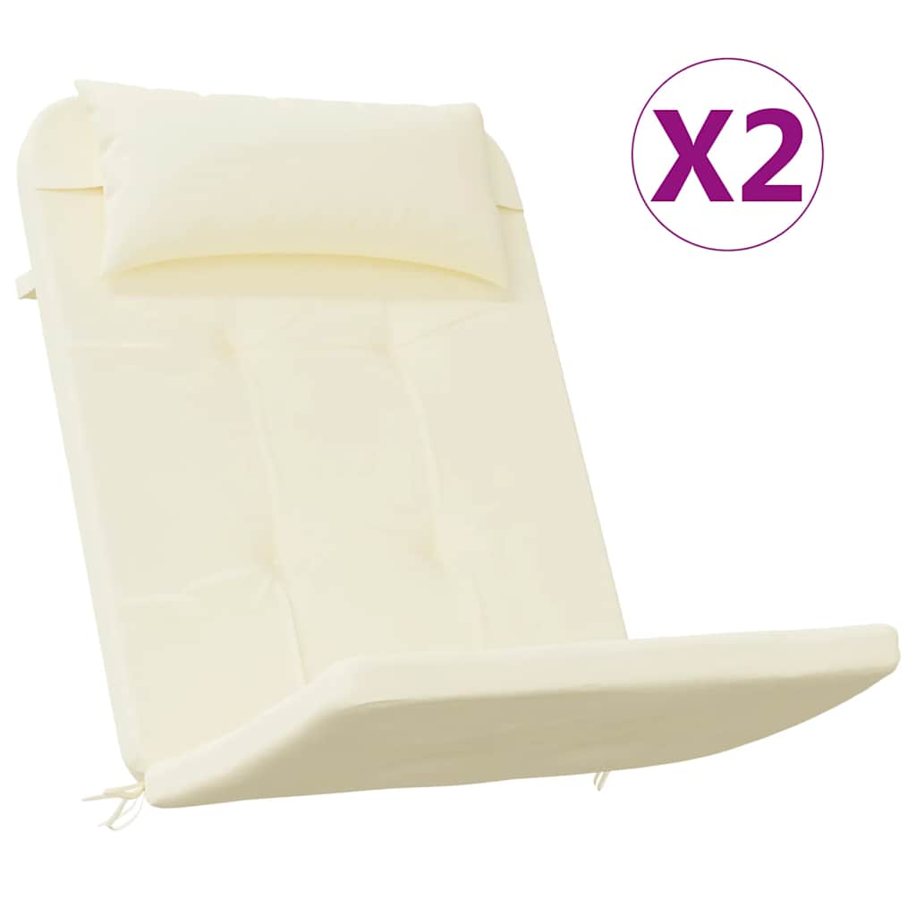 Vidaxl Chair Cushions 2 St Adirondack Oxford Fabric Crème Intelli