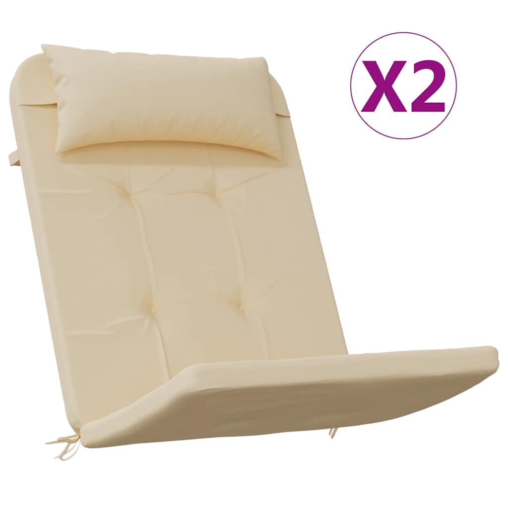 VidaXL coussins de chaise 2 pcs tissu oxford adirondack beige