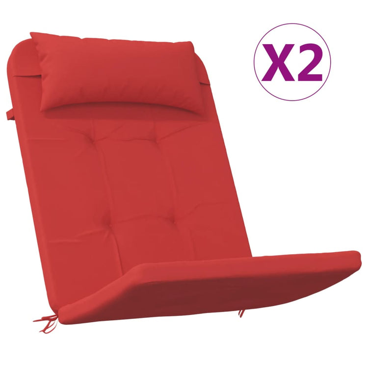 VidaXL coussins de chaise 2 pcs tissu oxford adirondack rouge