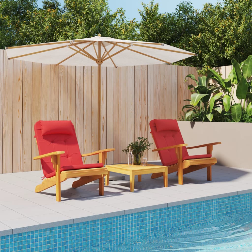 VidaXL coussins de chaise 2 pcs tissu oxford adirondack rouge
