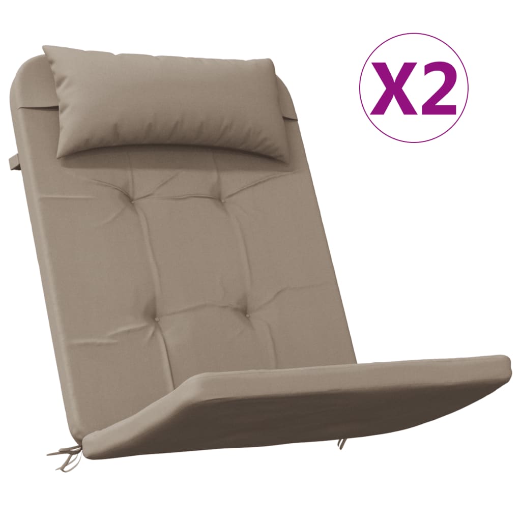 VidaXL coussins de chaise 2 pcs tissu oxford adirondack taupe
