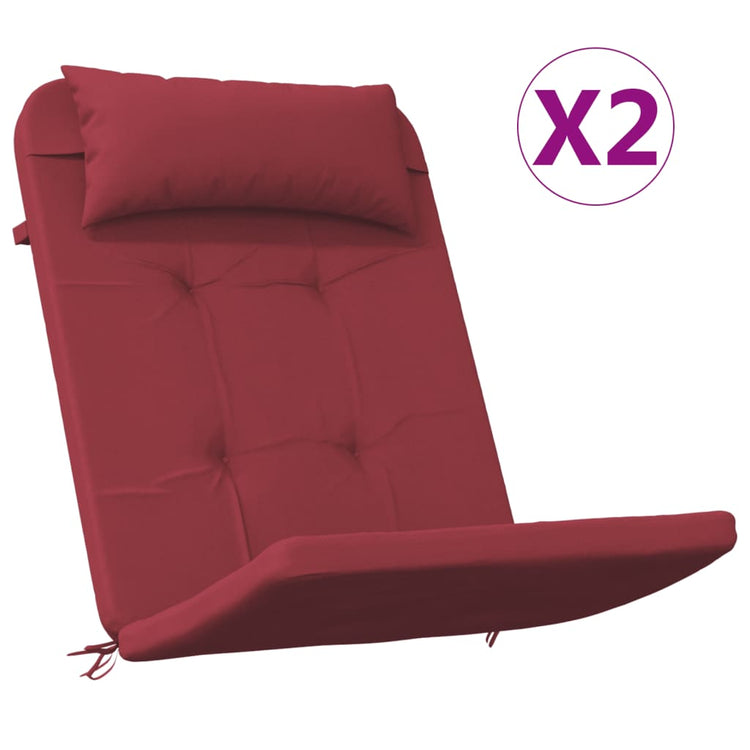 VidaXL coussins de chaise 2 pcs tissu oxford adirondack rouge vin